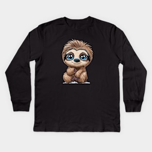 Cute Sloth Kids Long Sleeve T-Shirt